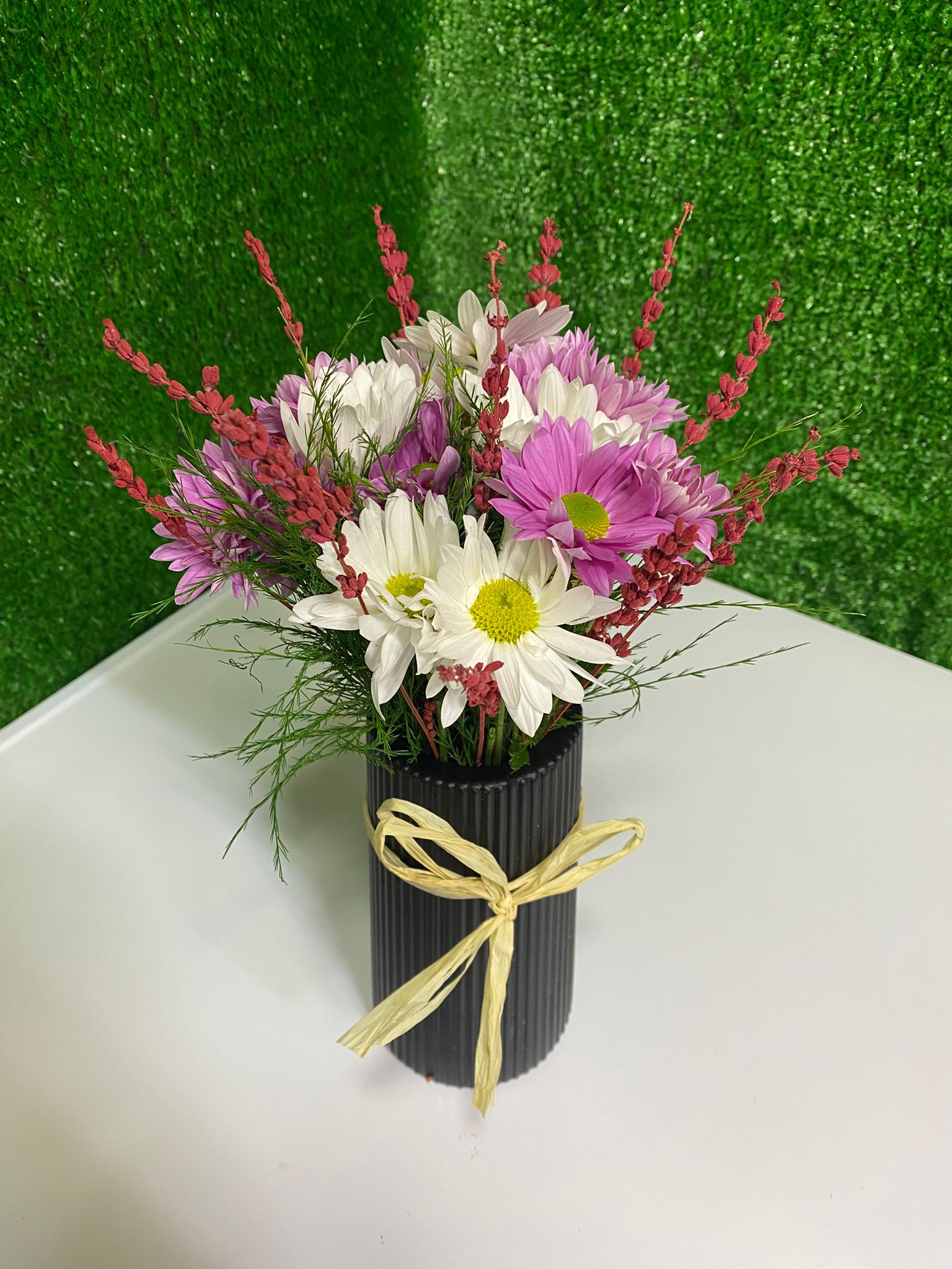 Pembe Beyaz Papatya Aranjmanı